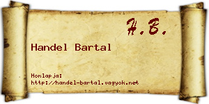 Handel Bartal névjegykártya